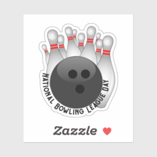 Bowling Ball and Bowling Pins Sticker
