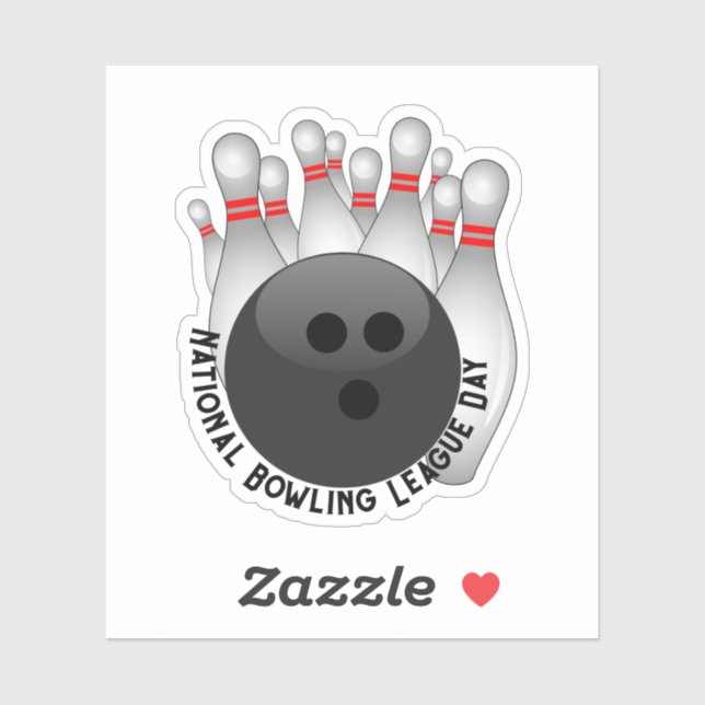 Bowling Ball and Bowling Pins Sticker (Sheet)