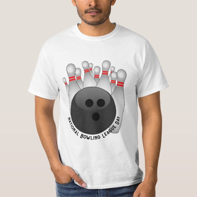 Bowling Ball and Bowling Pins T-Shirt (Front)