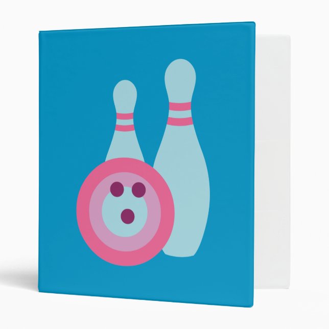 Bowling Ball and Pins 3 Ring Binder (Front/Inside)