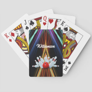 Bowling - Ball and Pins - a Strike - personalize Poker Cards