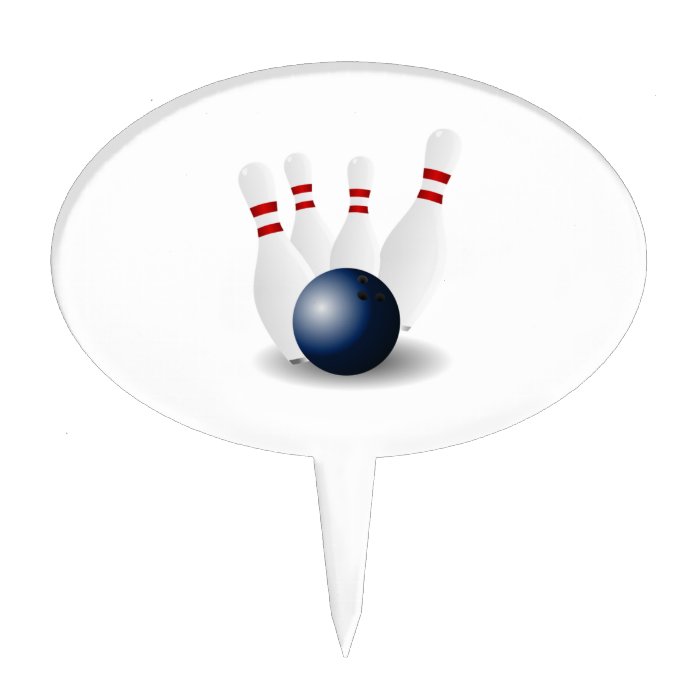 Bowling Ball and Pins Cake Toppers