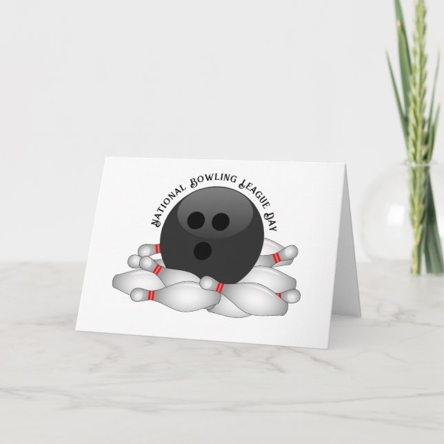 Bowling Ball And Pins Card (Front)