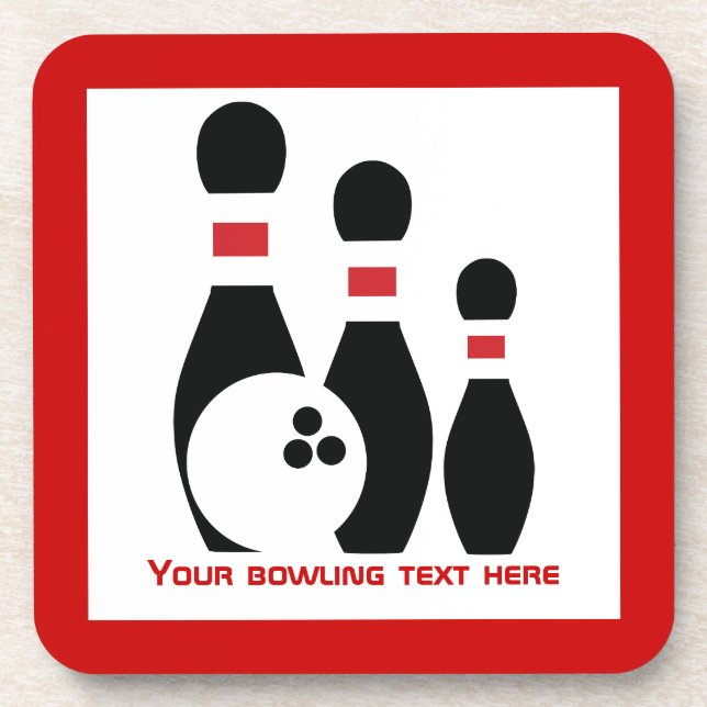 Bowling ball and pins custom coaster (Front)