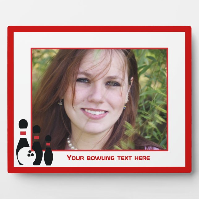 Bowling ball and pins custom plaque (Front)