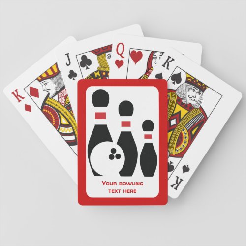 Bowling ball and pins custom poker cards
