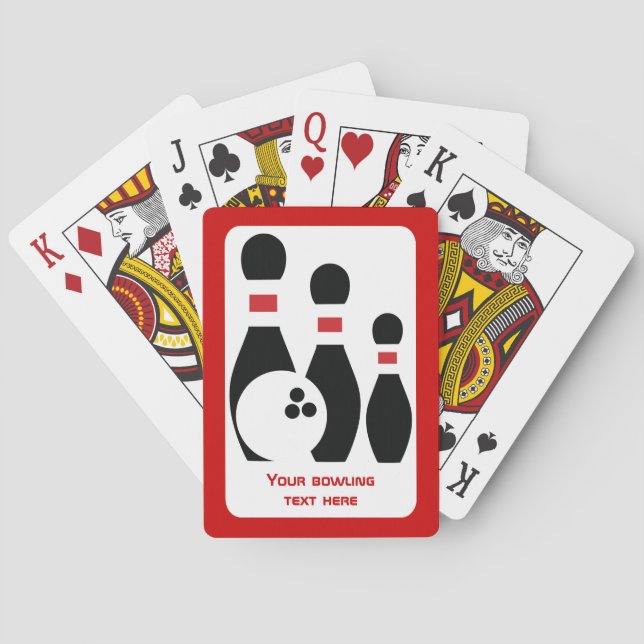 Bowling ball and pins custom poker cards (Back)