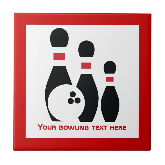 Bowling ball and pins custom tile (Front)