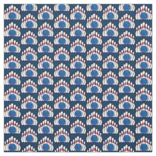 Bowling Ball and Pins Design Fabric