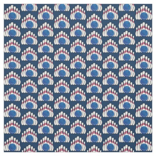 Bowling Ball and Pins Design Fabric