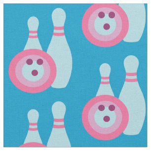 Bowling Ball and Pins Fabric
