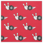 Bowling Ball and Pins Fabric