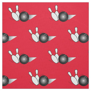Bowling Ball and Pins Fabric