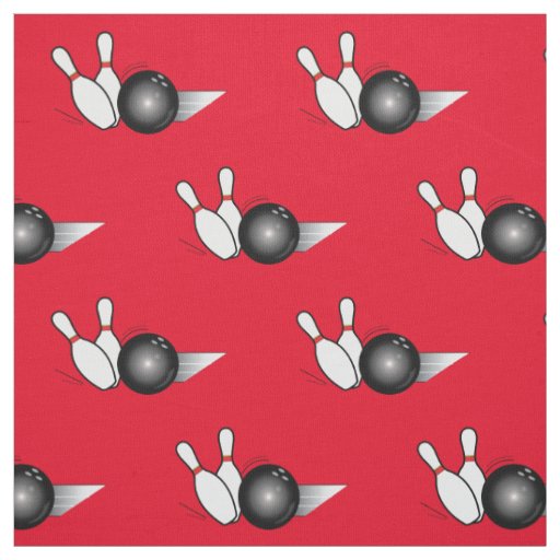 Bowling Ball and Pins Fabric