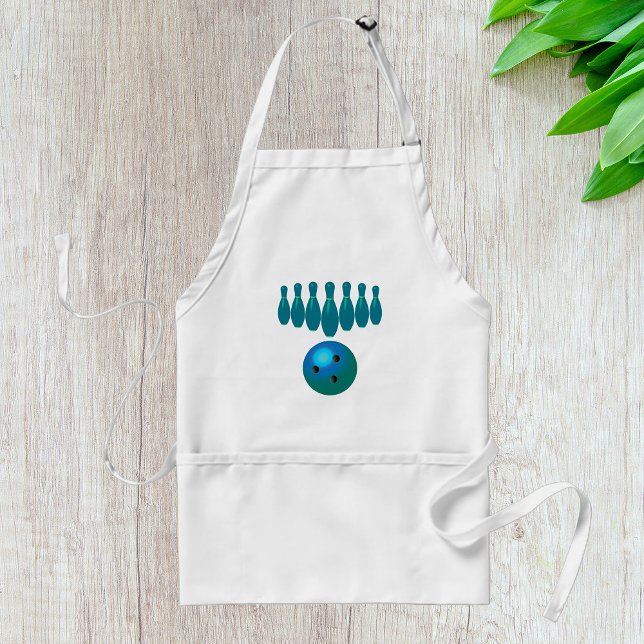 Bowling Ball and Pins Fun Sports Adult Apron (Creator Uploaded)