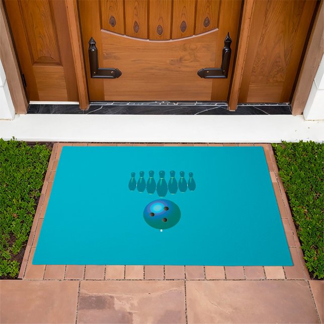 Bowling Ball and Pins Fun Sports Doormat (Creator Uploaded)
