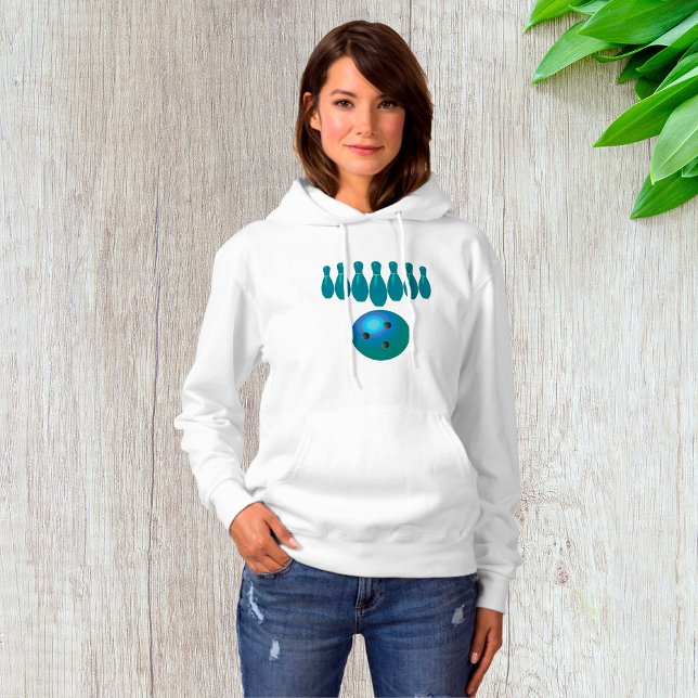 Bowling Ball and Pins Fun Sports Hoodie (Creator Uploaded)
