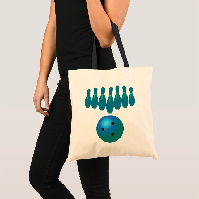 Bowling Ball and Pins Fun Sports Tote Bag (Creator Uploaded)