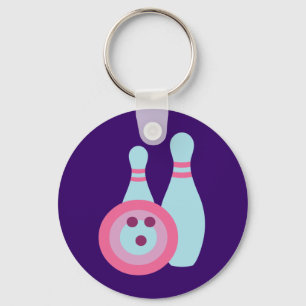 Bowling Ball and Pins Keychain