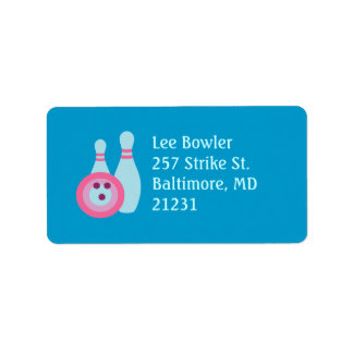 Bowling Ball and Pins Label