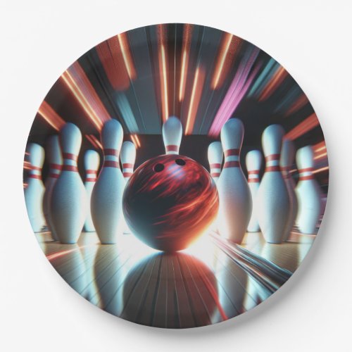 Bowling Ball and Pins Paper Plates