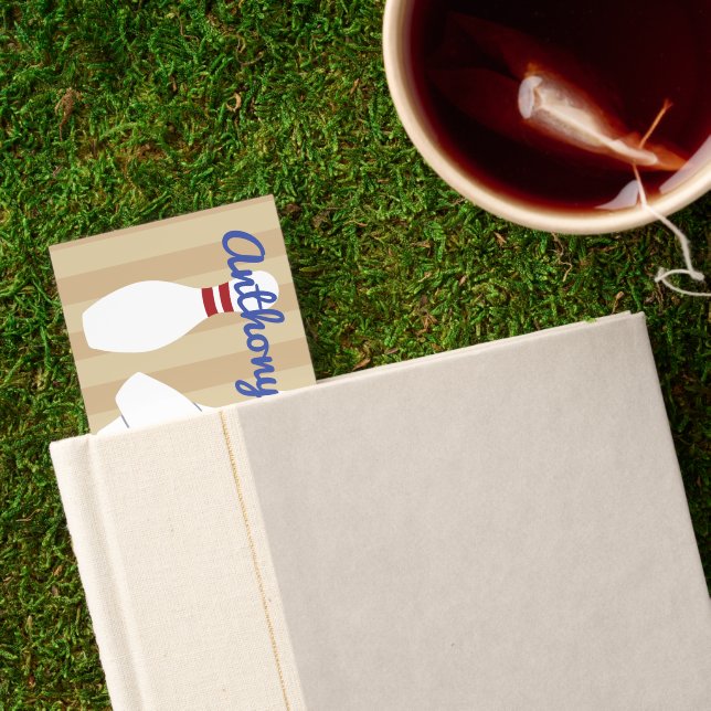 Bowling Ball and Pins Personalized Bookmarks (Closed Book)