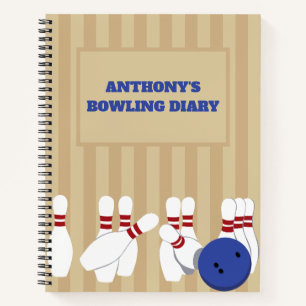 Bowling Ball and Pins Personalized Notebook