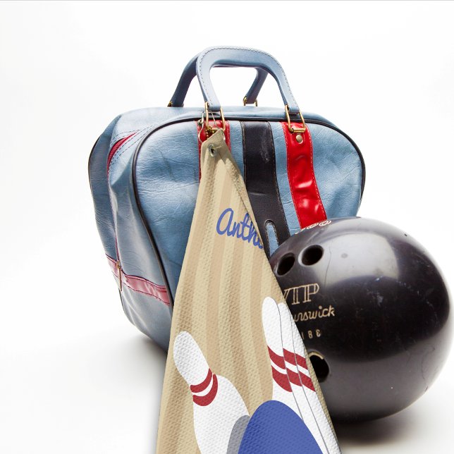 Bowling Ball and Pins Personalized Towel (Creator Uploaded)