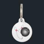 Bowling Ball and Pins Pet ID Tag<br><div class="desc">Classy,  simple design for bowlers!</div>