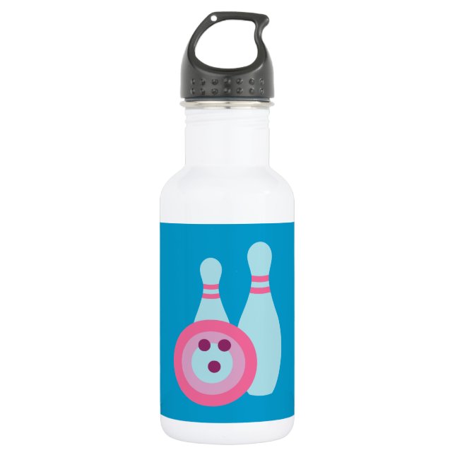 Bowling Ball and Pins Water Bottle (Front)