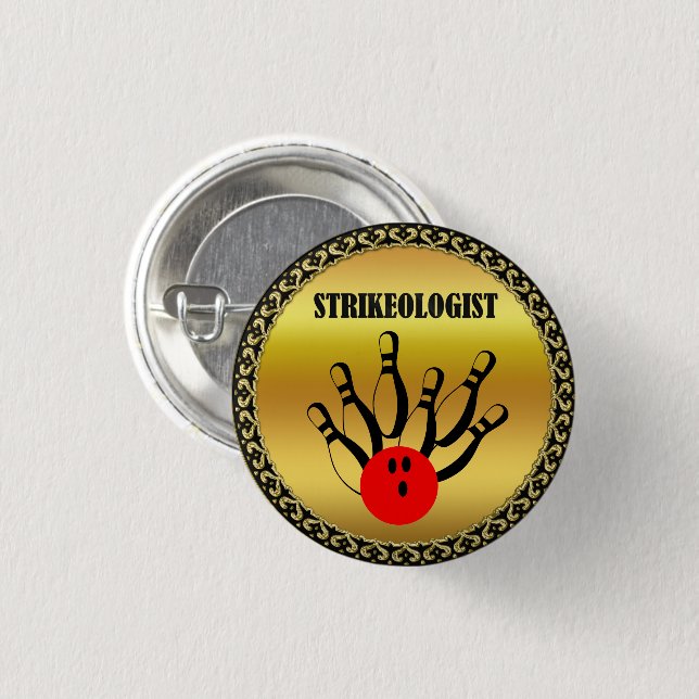 Bowling ball and pins with the word STRIKEOLOGIST (Front & Back)