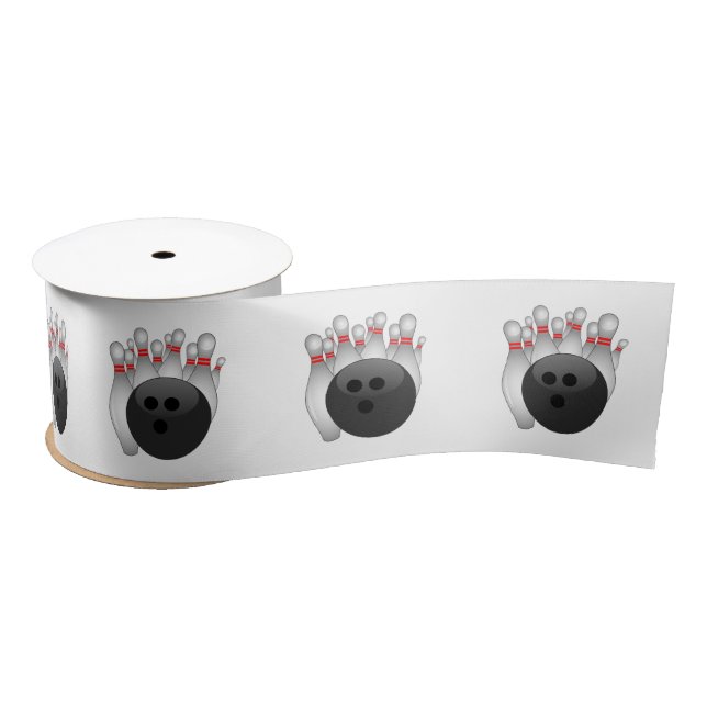 Bowling Ball And Ten Pins Satin Ribbon (Spool)