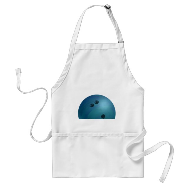 Bowling Ball Blue Adult Apron (Front)