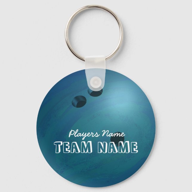 Bowling Ball Blue Keychain (Front)