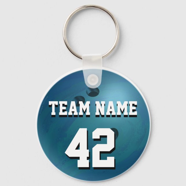Bowling Ball Blue Keychain (Front)