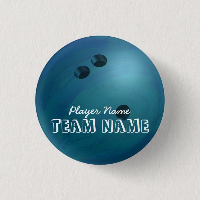 Bowling Ball Blue Pinback Button (Front)