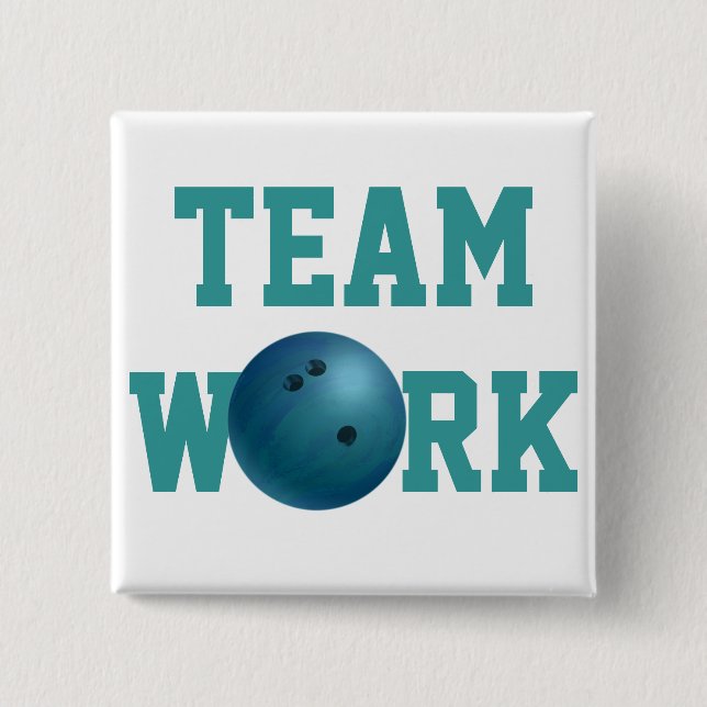 Bowling Ball Blue Pinback Button (Front)