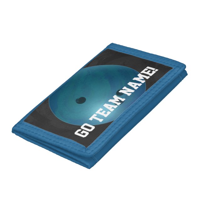 Bowling Ball Blue Trifold Wallet (Bottom)