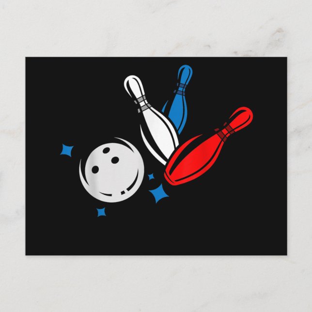 Bowling Ball Bowling Pins Bowler Bowlers Bowling Announcement Postcard (Front)