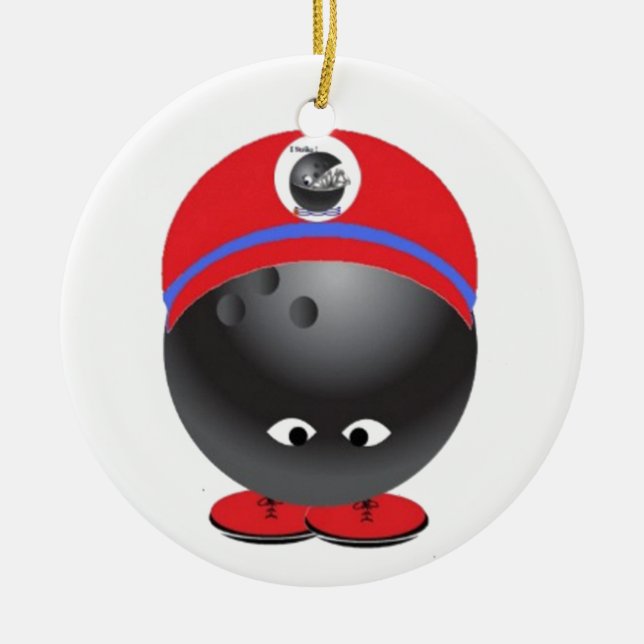 Bowling Ball Ceramic Ornament (Front)