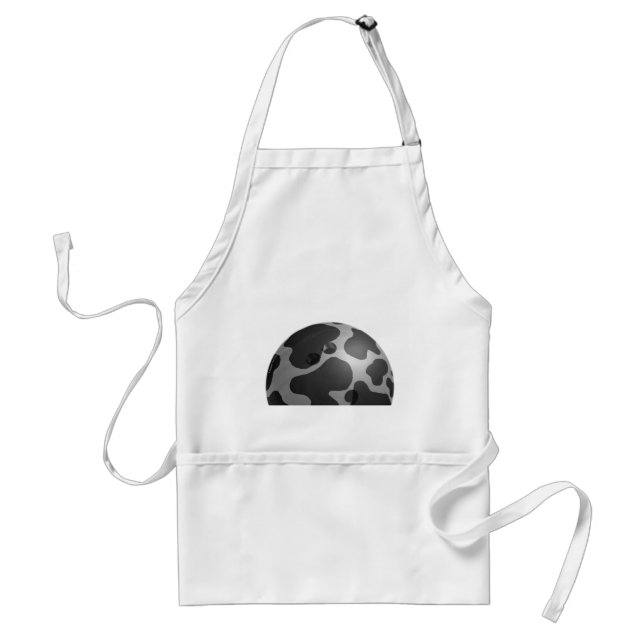 Bowling Ball Cow Gray Adult Apron (Front)
