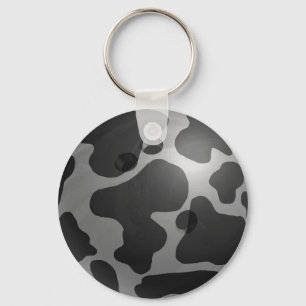 Bowling Ball Cow Gray Keychain