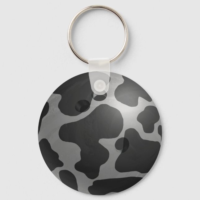 Bowling Ball Cow Gray Keychain (Front)