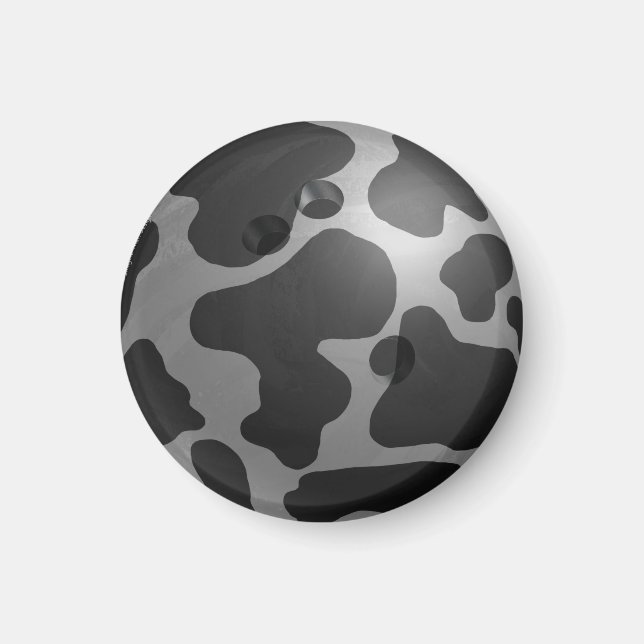 Bowling Ball Cow Gray Magnet (Front)
