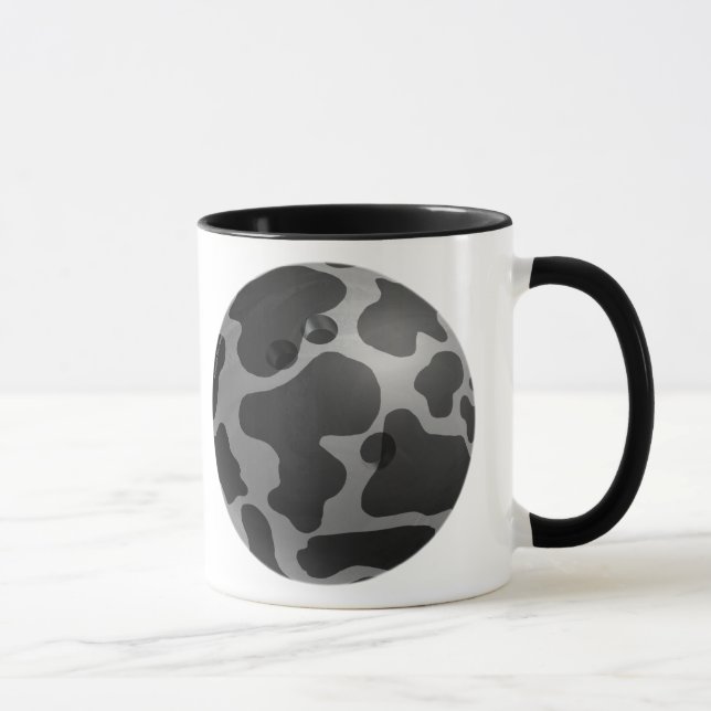Bowling Ball Cow Gray Mug (Right)