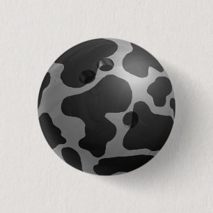 Bowling Ball Cow Gray Pinback Button
