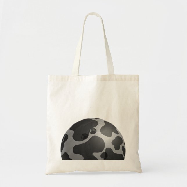 Bowling Ball Cow Gray Tote Bag (Front)
