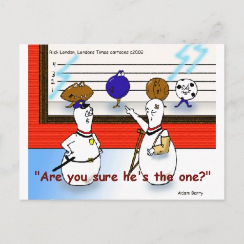 Bowling Ball Crimes Funny Gifts  Collectibles Postcard