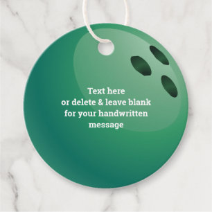Bowling Ball Design Favor Card Tags