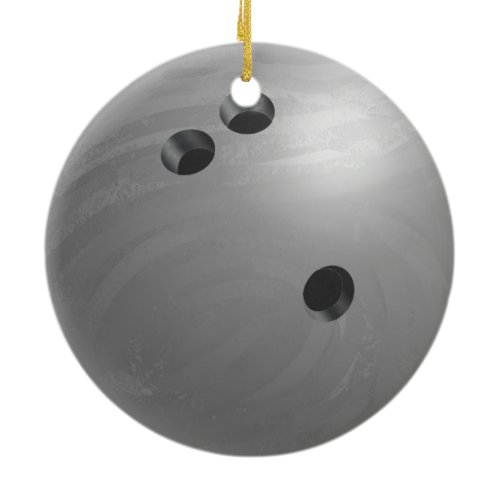 Bowling Ball Gray Ceramic Ornament